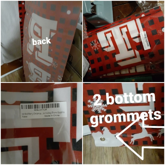 New Merry Christmas Banner Set Buffalo Plaid Photo Op Decoration - Picture 12 of 14